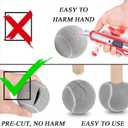 Triceratops Precut Walker Tennis Balls, Heavy Duty Long Lasting Tennis Balls - Fit for Most Chairs Desks Furniture Legs and Floor Protection, Easy to Install (24pcs, Yellow)