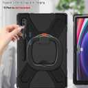 BRAECN Case for Samsung Galaxy Tab S10 Ultra/S9 Ultra/S8 Ultra 14.6 2024/2023/2022 SM-X920/X926B/X910/X900, Heavy Duty Silicone Cover with S Pen Holder, Handle Strip, Kickstand, Shoulder Strap, Black