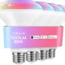 OREiN Smart Light Bulb,1200 Lumens BR30 Smart Flood Light Bulbs Work with AiDot App, Alexa, Google Home, RGBTW Color Changing Light Bulbs 2.4Ghz WiFi, 85W 4Pack
