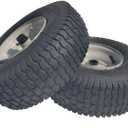 2 Pack 13x5.00-6 Lawn Tractor Pneumatic wheel,Wheelbarrow tire Turf Tread,3.13" hub length with steel rim,Flange ID 0.76''