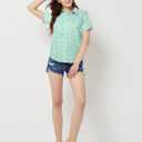 SSLR Womens Hawaiian Shirts Short Sleeve Blouses Casual Button Down Shirts for Women (Blue, XXXL)