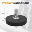 Ladder Leveler Rubber Feet for Type I,II and IA Extensions, Replacement Rubber Feet fit for Ladder Stabilizer Legs with Anti-Slip Threaded (1 Pair)