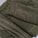 Artoid Mode 2 Pcs Olive Green 3D Arched Stripes Jacquard Hand Towels for Bathroom, 100% Cotton Soft Absorbent Bathroom Decor Towels, 13.7 x 29.5 Inch