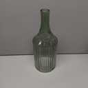 13.8 In Ribbed Glass Vase Green