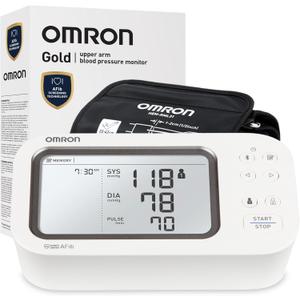 OMRON Gold Blood Pressure Monitor for Home Use & Upper Arm Blood Pressure Cuff - #1 Doctor & Pharmacist Recommended Brand - Clinically Validated - AFib Detection - Connect App