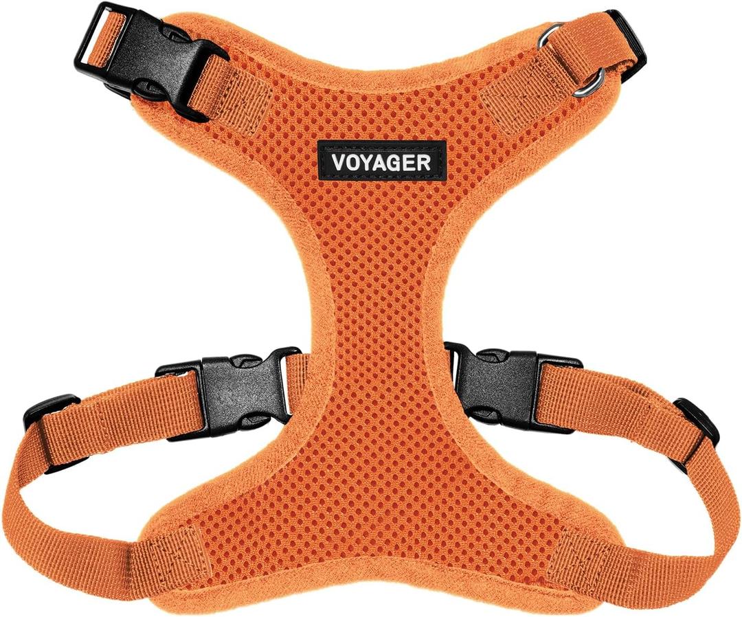 Voyager Step-in Pet Harness - All Weather Mesh, Adjustable Step in Harness for Cats and Dogs by Best Pet Supplies - Orange, M (M (Chest: 17 - 21"))