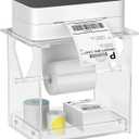 Keaber Acrylic Label Holder, Label Roll Holder for Thermal Printer, Desktop Stand for Shipping Labels & Fan-Fold Labels, Printer Holders for Office, Small Business & Home