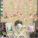 Daifunli 8 Pcs Fairy Party Decorations Fairy First Birthday Hanging Garlands Banner Butterfly Mushroom Flower Paper Cutouts Streamer for Wall Ceiling Decor Wonderland Garden Tale Floral Party Supplies