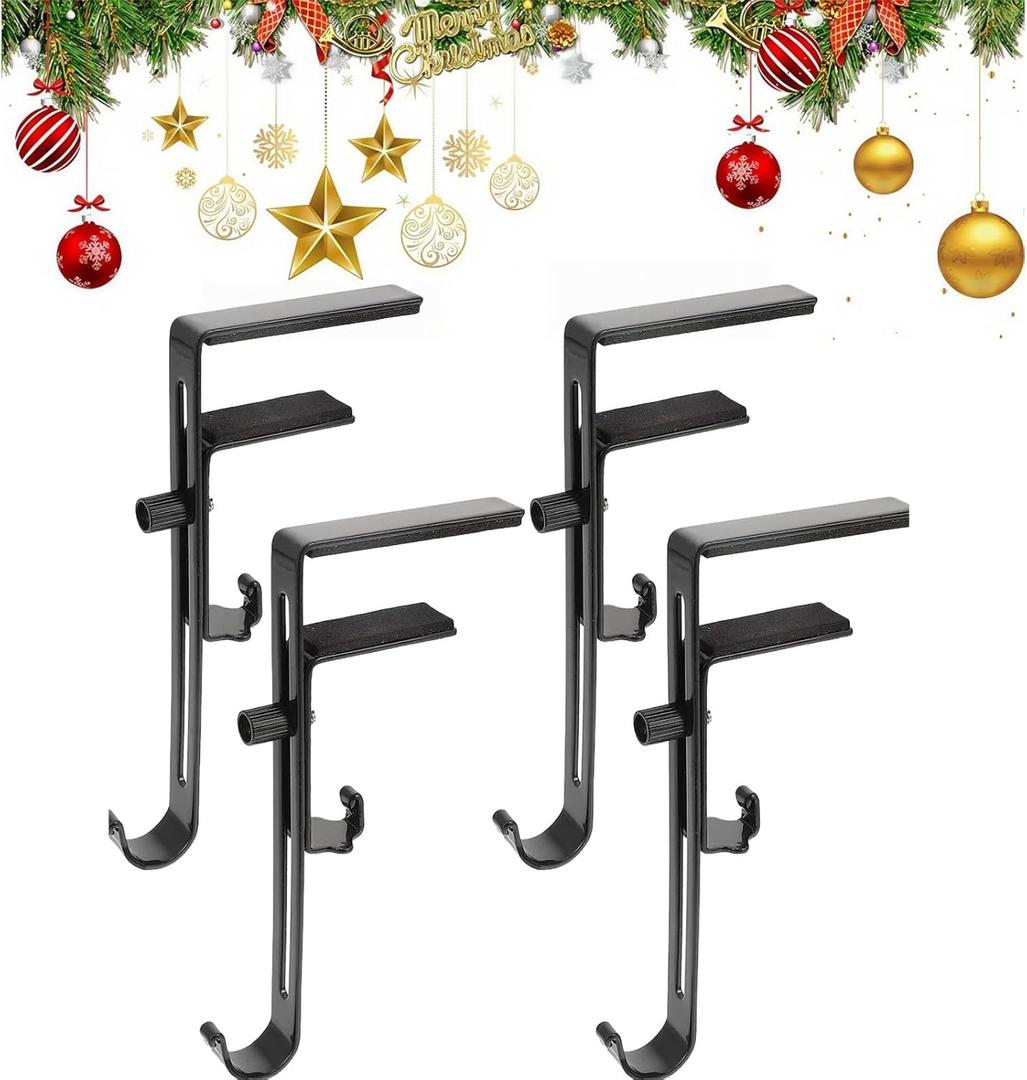 4pcs Garland Mantle Hangers | No-Drill Clamp Holders Fits up to 3.2" Fireplace Mantel, Reliably Holds Decor, Reusable & Durable