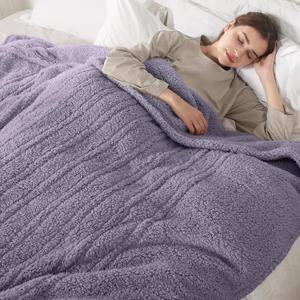 Full Size Heated Blanket, Electric Heated Blanket with 6 Heating Levels & 1-10 Hours Adjustable Timer, Ultra Soft and Thick Washable Full Electric Blanket for Bed, 72"X84", Gray Violet (FULL-72x84, A-gray Violet)