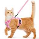 Cat Harness and Leash for Walking Escape Proof Soft Adjustable Cat Leash Breathable Comfortable Vest Easy to Wear Kitten Harness for Outdoor Travel (Pink, XS (4-6lb))
