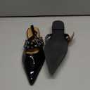 Floerns Women's Buckled Straps Pointed Toe Slingback Flat Ballerina Shoes (7.5, Black)