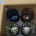 Vintage Glassware Set - 4pcs Multicolor 15.2oz Hobnail Drinking Glasses for Beer, Cocktail, Soda & Juice - Embossed Old Fashioned Glassware with Four Unique Colors