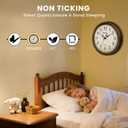 Geevon Retro Silent 18 Inch Wall Clock Non Ticking, Vintage Clock Quartz Decorative, Battery Operated Wall Clock for Kitchen/Office/Classroom/Bedroom/Living Room Decor