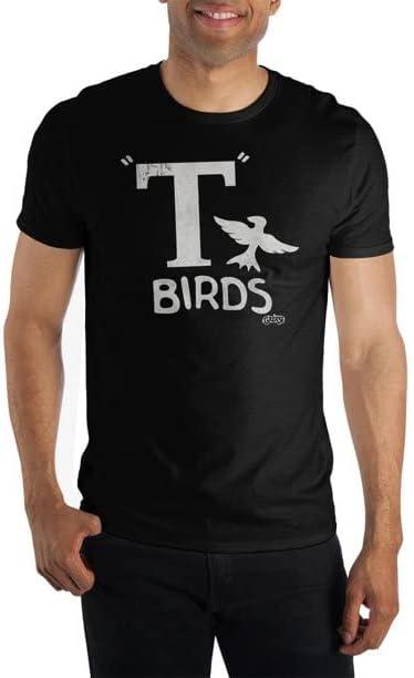 Grease T-Birds Crew Neck Short-Sleeve T-Shirt (X-Large, Black)