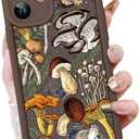 KANGHAR Case for iPhone 16 Plus Case, Cute Mushroom Art Design Soft TPU Shockproof Protective for Women Girls Slim Phone Cover-Brown