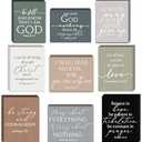 Yousoontic 9 Pcs Small Christian Desk Wall Decor Bulk Mini Wooden Inspirational Bible Verse Quotes Aesthetic Table Decor for Sunday School Mother's Day Church Office Desk(Boho,Simple)
