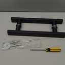 Matte Black Square Barn Door Handles 12"/16"/18"/24"/36"/48"/59'', Pull Push Long French Door Handle Double Sided, Large Front Exterior Shower Door Pull Handles