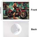 GLOBLELAND Vintage Garage Motorcycle Lady Metal Tin Sign 8x12inch Vintage Cool Pin Up Lady Art Plaque Poster Wall Decor for Home Bars Clubs Garage Motorbike Lover Gifts