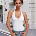 Avidlove Women's Sexy Halter Bodysuit Going Out Backless Tank Top Sleeveless Thong Body Suits Summer Outfits, Small