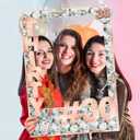 Cheerland 30th Birthday Photo Frame Happy 30th Party Favors Disco Ball Pastel Pink Silver Champagne Photo Props Milestone Anniversary Success Party Decorations Backdrop Supplies