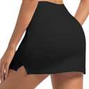 Womens Mini Skorts Mid-Waisted Side Split Skirts A Line Tennis Skirts with Shorts Underneath Casual Y2k Summer XXL