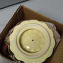 Maxdot Set of 5 Ceramic Pumpkin Bowls with Lid and Handles Pumpkin Shape Soup Serving Pot Storage Jar for Fall Thanksgiving Halloween Party Kitchen Dessert Decoration 17Oz & 54Oz(Cream Yellow)