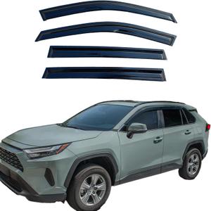 Tape On Window Visors Rain Guards Deflectors Compatible with Toyota Rav4 2019-2025, Side Vent Window Deflector Rain Guard Shade for Rav-4 19-25,Rav4 Window Covers,Truck Accessories-4pcs
