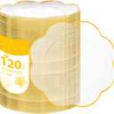 LIYH 120 Pcs Clear Plastic Plates - 7.5 Inch Dessert Plates Disposable Heavy Duty Plastic Plate for Wedding Party Clear Disposable Dessert Plate with Gold Trim for Party Bridal Showers Gift