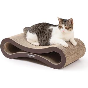 Paws NEST Scratch Lounge for Cats, 21.6 Inch Cat Lounger Scratcher, Infinity Cat Scratcher, Reversible, Non-Toxic & Durable, Includes Premium Organic Catnip