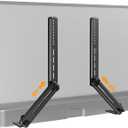 Perlegear Soundbar Mount with Adjustable Height, Sound bar Mount up to 15 lbs, Soundbar Mount Under or Above TV, Soundbar tv Mount Bracket with Detachable Long Extension Plates PGSM04B