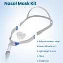 Replacement Set for Airfit P10 Nasal Pillow, Includes 3 Size Nasal Pillows, Adjustable Headgear, Tube Frame and Hose, All in One Set