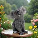 Cute Garden Koala Statue Outdoor Decor, 5.9 Inches Resin Seated Koala Figurine Animal Sculpture for Patio Lawn Yard Home Office Desk Ornaments