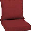 Arden Outdoor Deep Seat Cushion Set, 24 in x 24 in, Weather-Proof, Rain-Proof, Fade Resistant Patio Cushion for Chair, Sofa, and Couch Ruby Red Leala