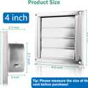 4" Upgrade Metal Dryer Vent Cover for House, Premium Stainless Steel Dryer Vent with 4 Screws Rubber Gasket, Best Exterior Wall Vent Cover with Louvre for Dryer Vents Range Hood Vent AC Vent