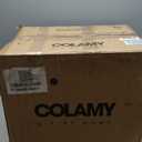 COLAMY Upholstered Dining Chairs Set of 2, Modern PU Leather Dining Room Kitchen Side Chair with Padded Seat and Wood Legs Restaurant/Cafe, Blue