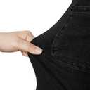 Sidefeel Women's Jean Shorts Button Fly Stretchy High Waisted Summer Outfit Denim Shorts (Black, Size 10)