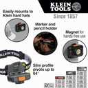 Klein Tools 56414 Rechargeable 2-Color LED Headlamp, Fabric Strap, Spotlight, Floodlight, Red LED, 800 Lumens, USB Cable, Camping, Running