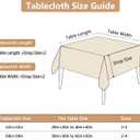 Textured 52 x 52 Inch Beige Square Tablecloth, Water Resistant & Wipeable Card Table Cloth for Dining Kitchen Patio