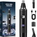 Ginity LED Display Ear and Nose Hair Trimmer Clipper for Men Women,2025 Rechargeable 2 in 1 Professional Painless Eyebrow & Facial Hair Trimmer with Powerful Motor and Dual-Edge Blades Easy Cleansing
