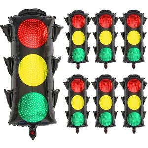 2 x 6Pcs Traffic Light Balloons for Kids Birthday Party Decorations,Transportation Big Balloons for Race Car Birthday Party Supplies