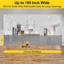 195 Inch Retractable Baby Gates Extra Wide Dog Gate for Large Openings 33" Tall Extra Large Retractable Dog Gates for The House Indoor/Outdoor Child Gate Mesh Pet Gates for Dogs Garage Deck Gate, Grey