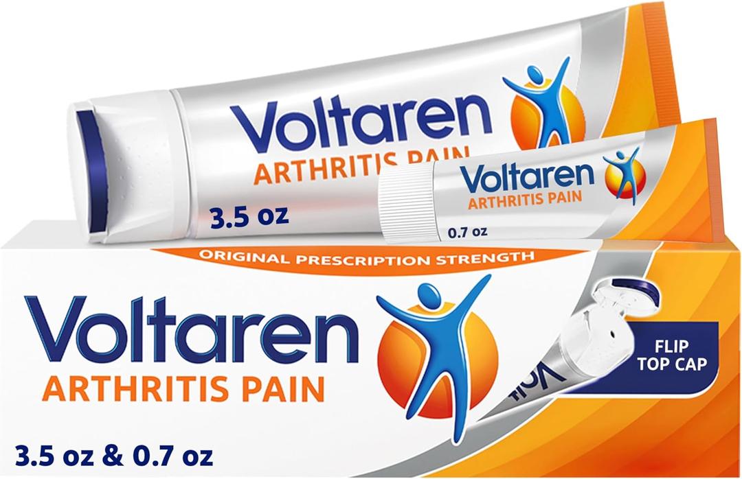 Voltaren Arthritis Pain Gel for Powerful Topical Arthritis Pain Relief with Diclofenac - NEW Easy Open Cap - 100 g Tube And 20 g Travel Size Tube (2 Piece Set)
