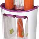 Infantino Squeeze Station, Baby Food Maker & Pouch Filler, Fill 3 Reusable Pouches at Once, Easy to Use, Dishwasher Safe, Homemade Baby Food Prep Essential, Purple