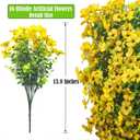 Grunyia Artificial Fake Flowers for Outdoor Spring Decoration, 16 Bundles Faux Silk Colorful Daisy UV Resistant Realistic for Outside Porch Patio Home Yard Garden Planters Pots Window Box (Yellow)