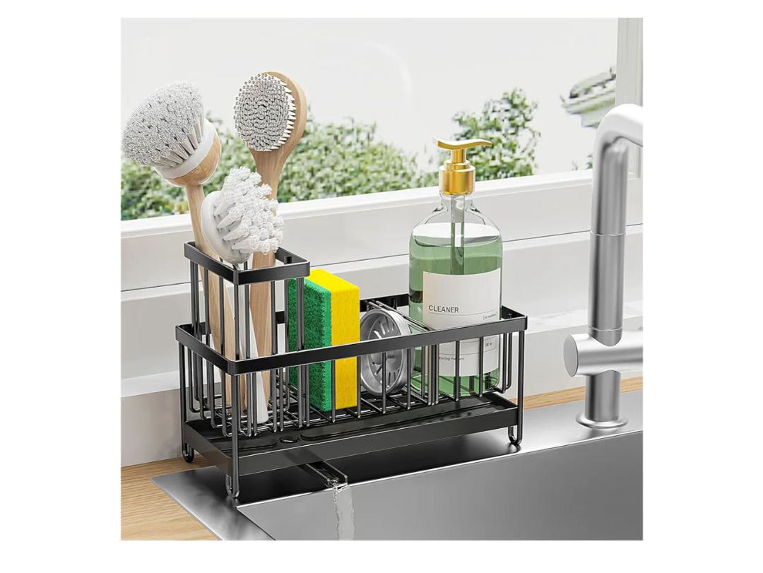 Cisily Black Sponge Holder for Kitchen Sink, Sink Caddy Organizer with High Brush Holder, Kitchen Countertop Organizers and Storage Essentials, Rustproof 304 Stainless Steel, Soap Dispenser Organize
Amazon's Choice