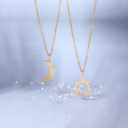 Best Friend Necklace for 2, Sun and Moon Matching Friendship Necklace Jewelry Gifts for BFF Sisters (Gold)