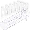 20pcs Plastic Locking Shelf Support Pegs, 8mm Shelf Pins, Self-Locking Bracket Clips, Clear Shelf Pegs for Kitchen Cabinet Furniture Book Shelves, 8mm Peg x 5/8" Thick Shelves