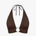 ZAFUL O Ring Halter Bikini Sets for Women High Cut Swimsuits Trendy 2 Piece Bathing Suits M