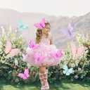 3D Hanging Butterfly Decorations, Butterfly Birthday Party Decorations, 4 Pcs Crepe Paper Butterfly Hanging Decorations for Girls, Women, Flower Garden Party Decorations